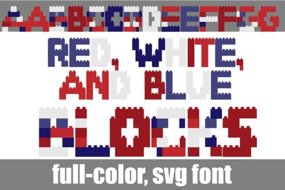 Red, White, and Blue Blocks: A Nostalgic Font for Bold Design